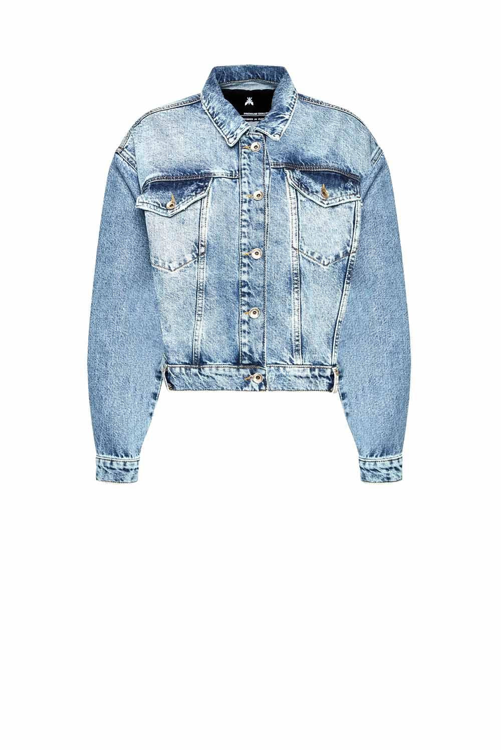  Patrizia Pepe Giubbotto In Denim <br/> Light Blue Woman - 1