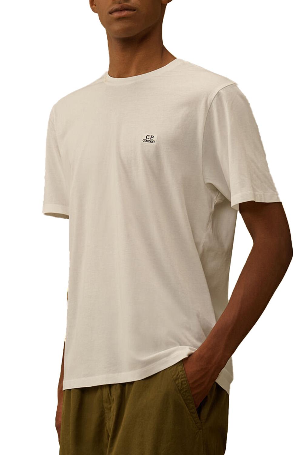  Cp Company Logo Patch T-shirt Gauze White Uomo - 2