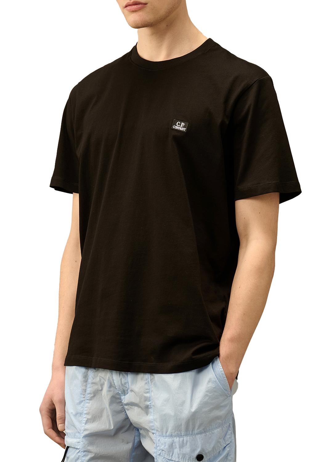  Cp Company 30/1 Jersey Logo T-shirt Black Uomo - 2