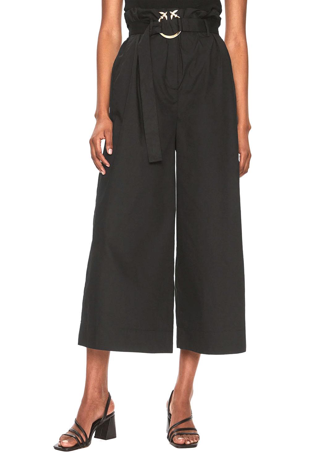  Pinko Pantaloni Wide Leg Nero Woman - 2