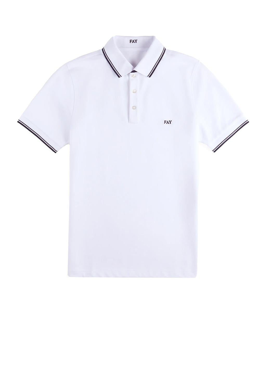  Fay Polo In Cotone Bianco Uomo - 1