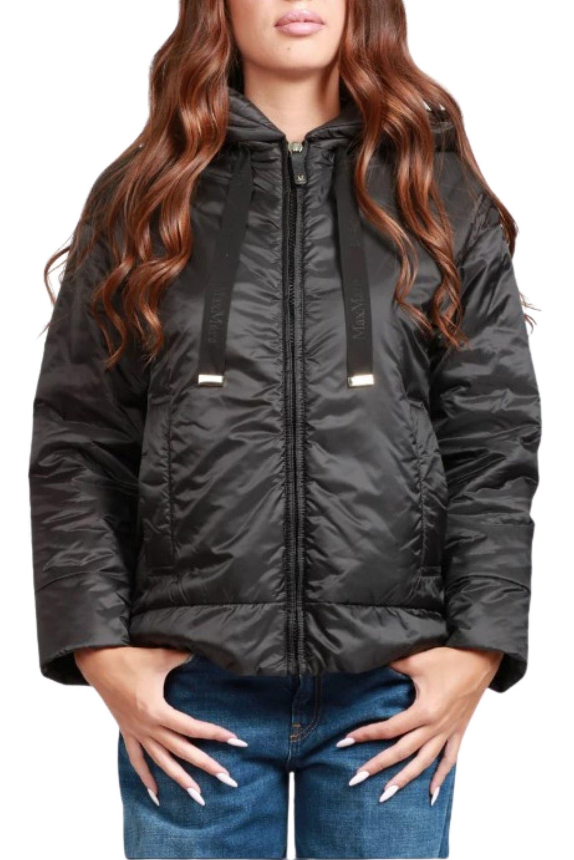  Max Mara Giacca Imbottita Antigoccia Con Cappuccio Colore Nero Woman - 2