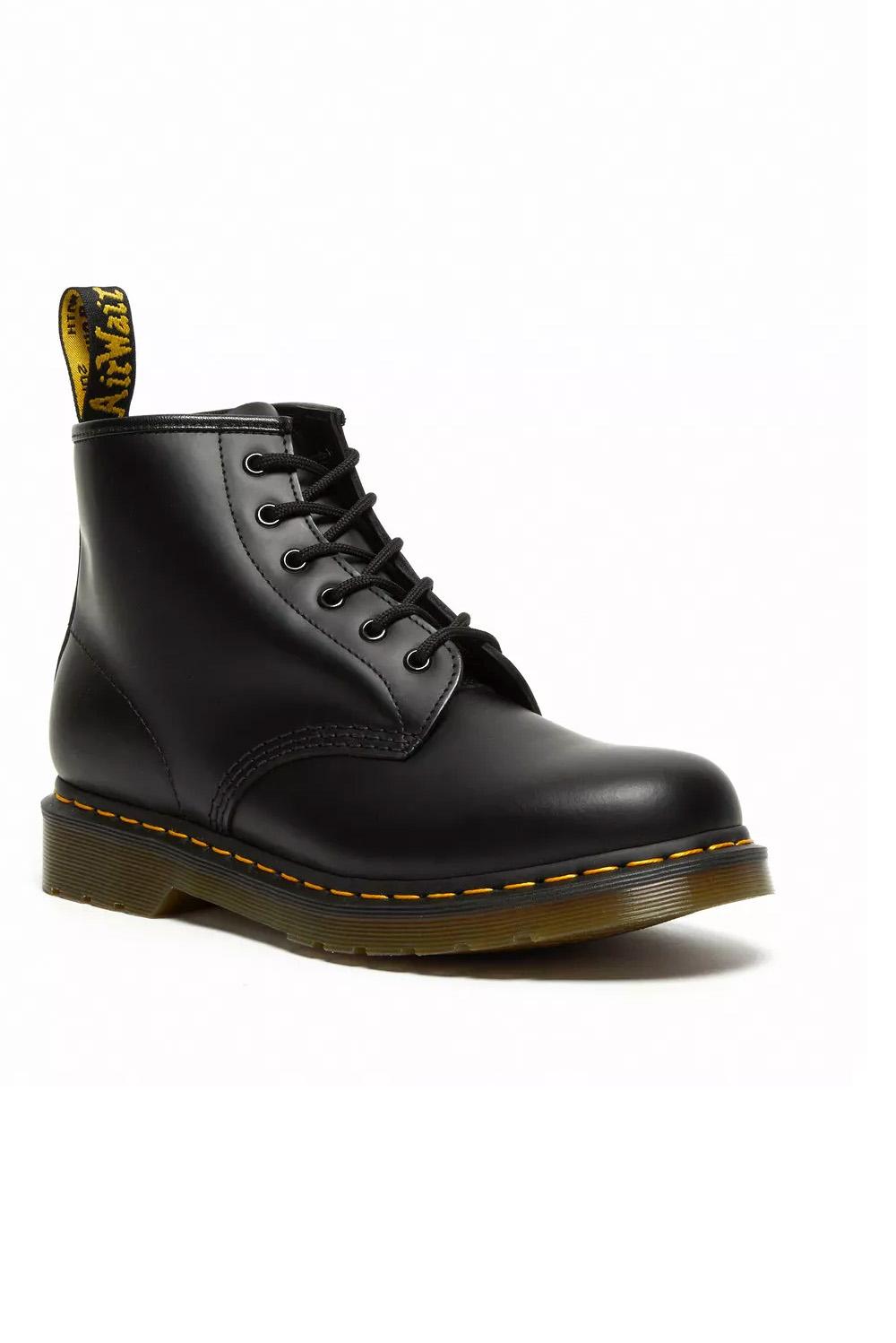  Dr. Martens Anfibio 101 6 Fori Black Smooth Woman - 2