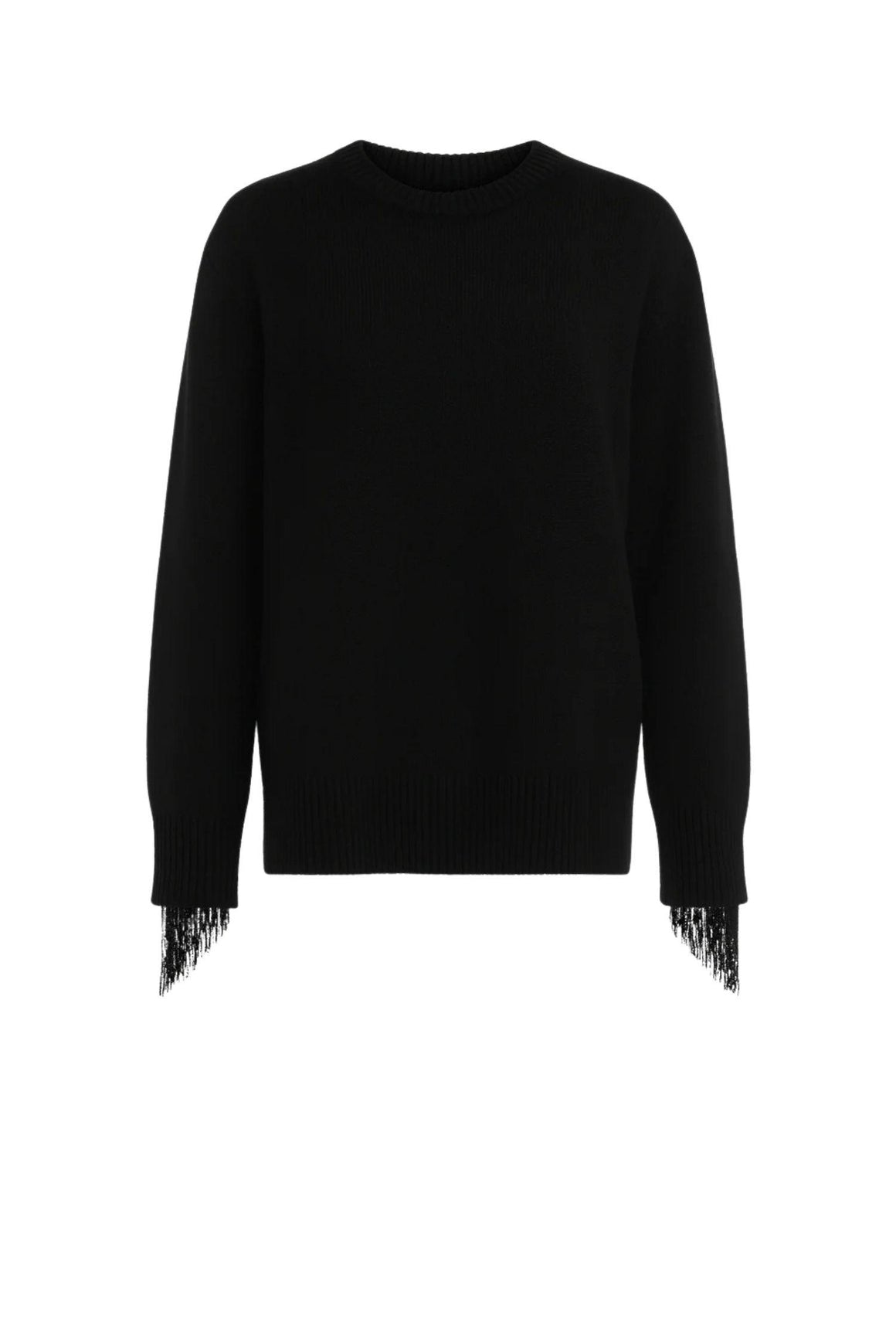  Jucca Maglia Over Con Frange Sulle Spalle Nero Woman - 1