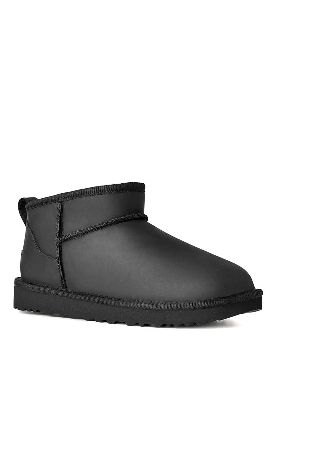  Ugg Ultra Mini Leather Black Woman - 2
