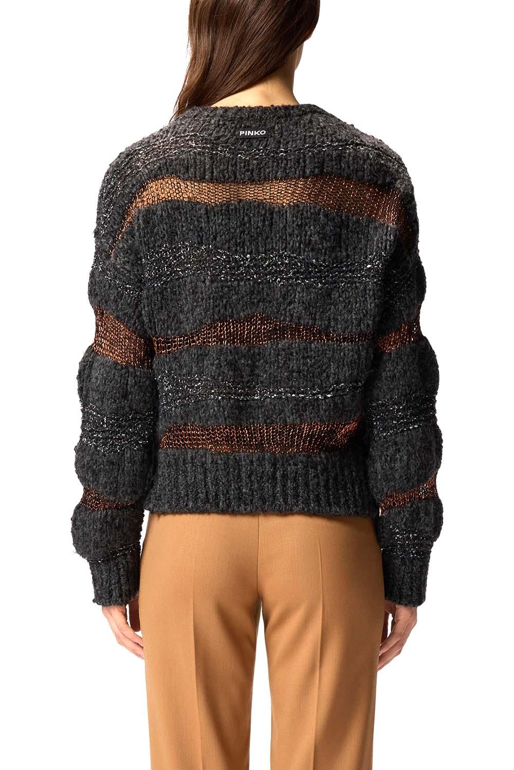  Pinko Maglione San Domino Mult. Nero Grigio Woman - 3