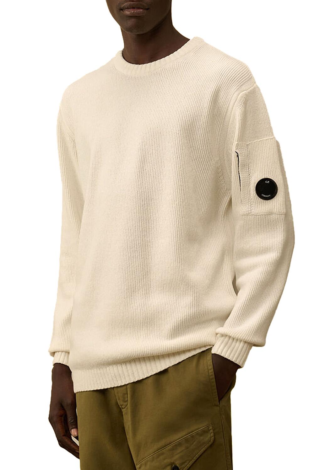  Cp Company Maglione Girocollo Gauze White Uomo - 2