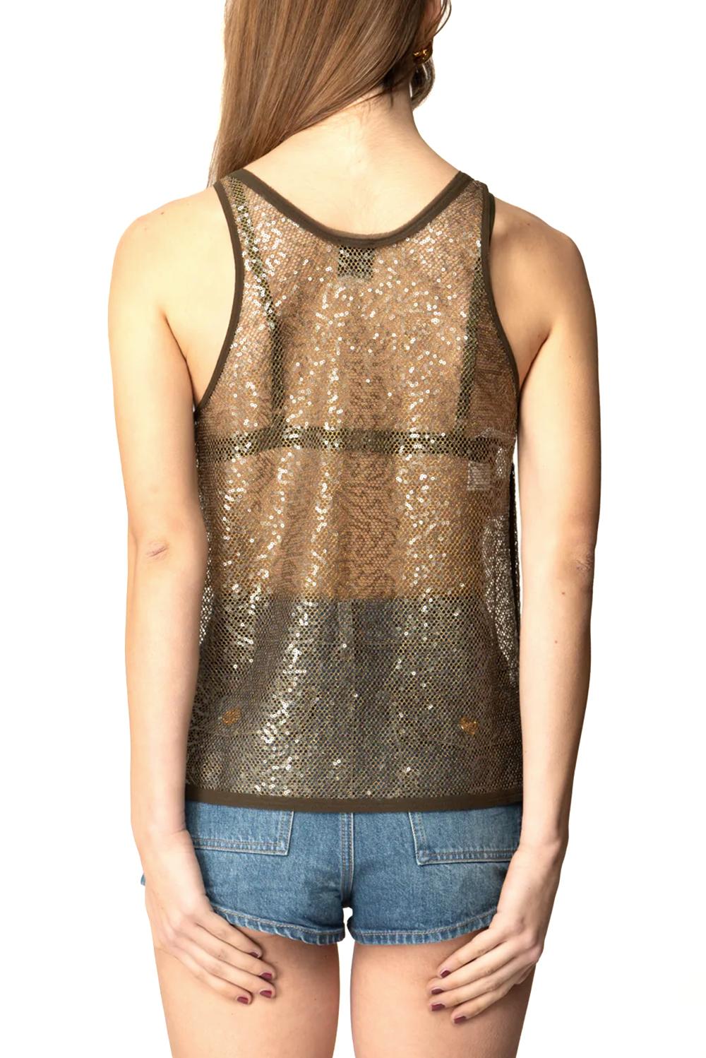  Pinko Top Canottiera Waiting Oliva Woman - 3