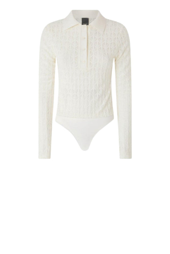 Maglia body in pizzo colre bianco