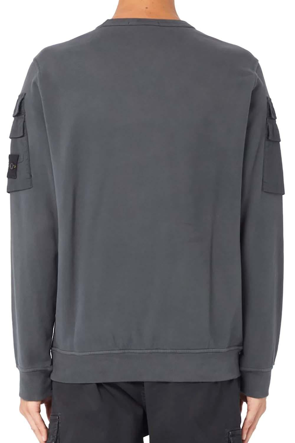  Stone Island Felpa Girocollo Grey Uomo - 4