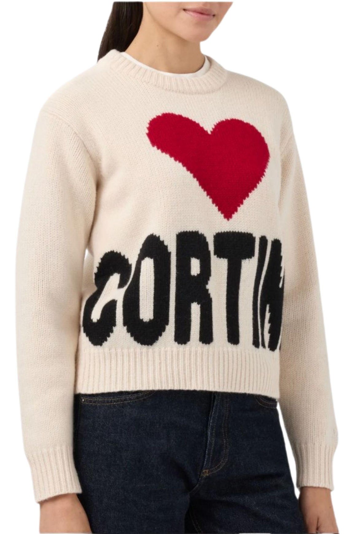  Mc2 Maglione In Lana Bianco Con Jacquard Cortina Woman - 2