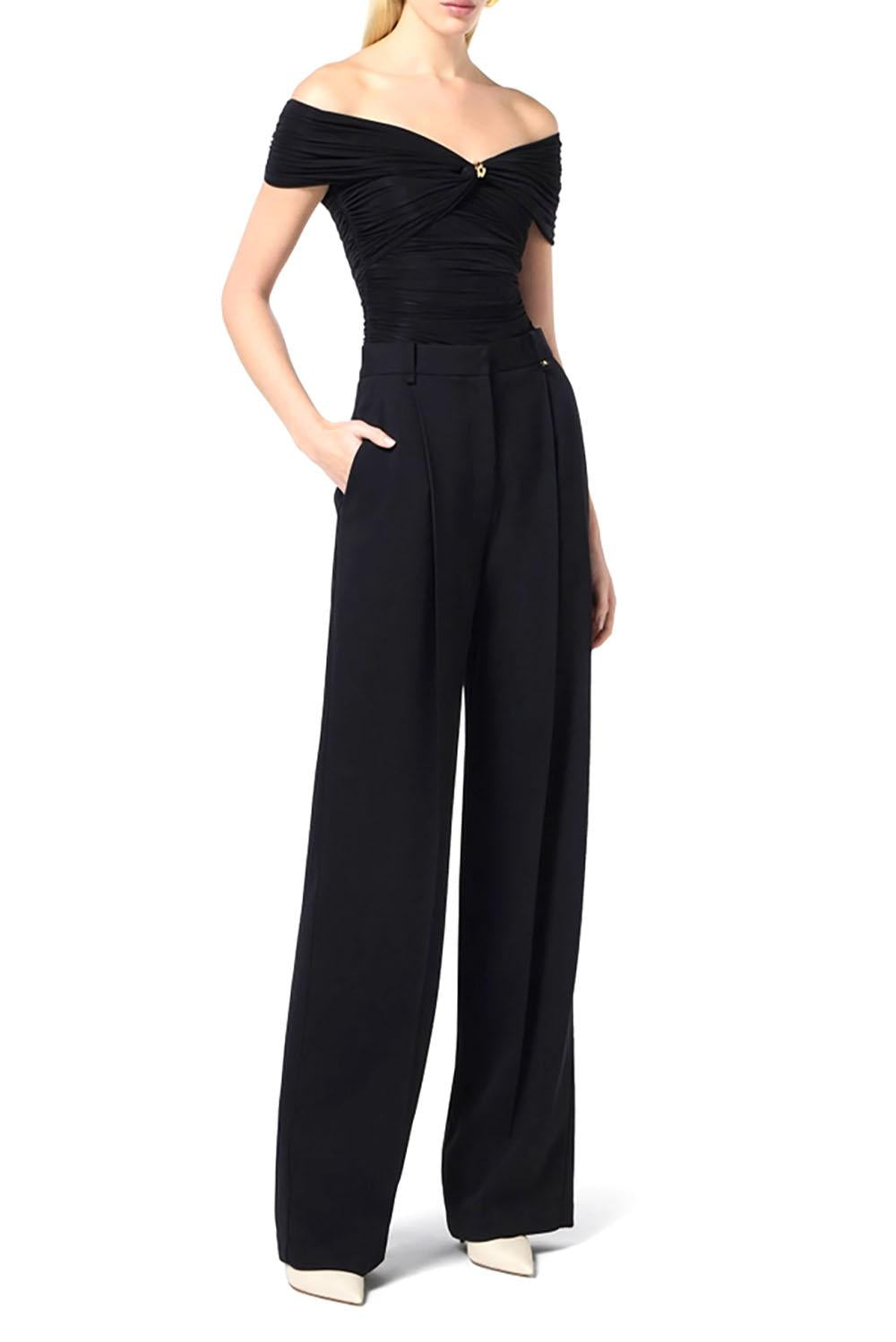  Elisabetta Franchi Top Stretch Nero Woman - 2