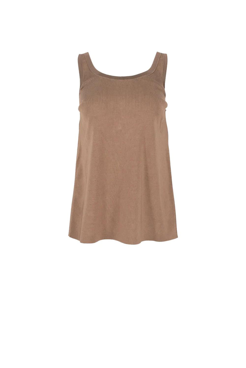  Elisabetta Franchi Top In Maglia Argilla Burro Woman - 1