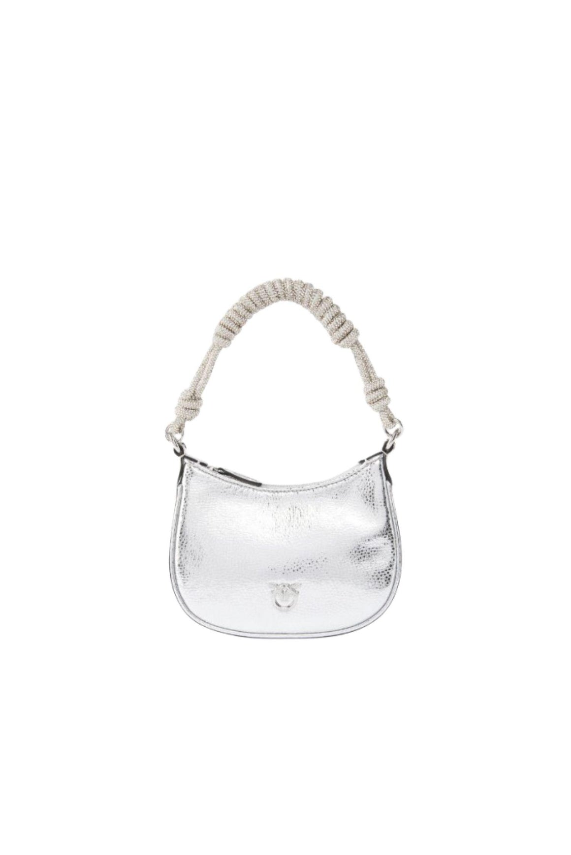  Pinko Borsa Baby Half Moon Pelle Laminata Argento Woman - 1