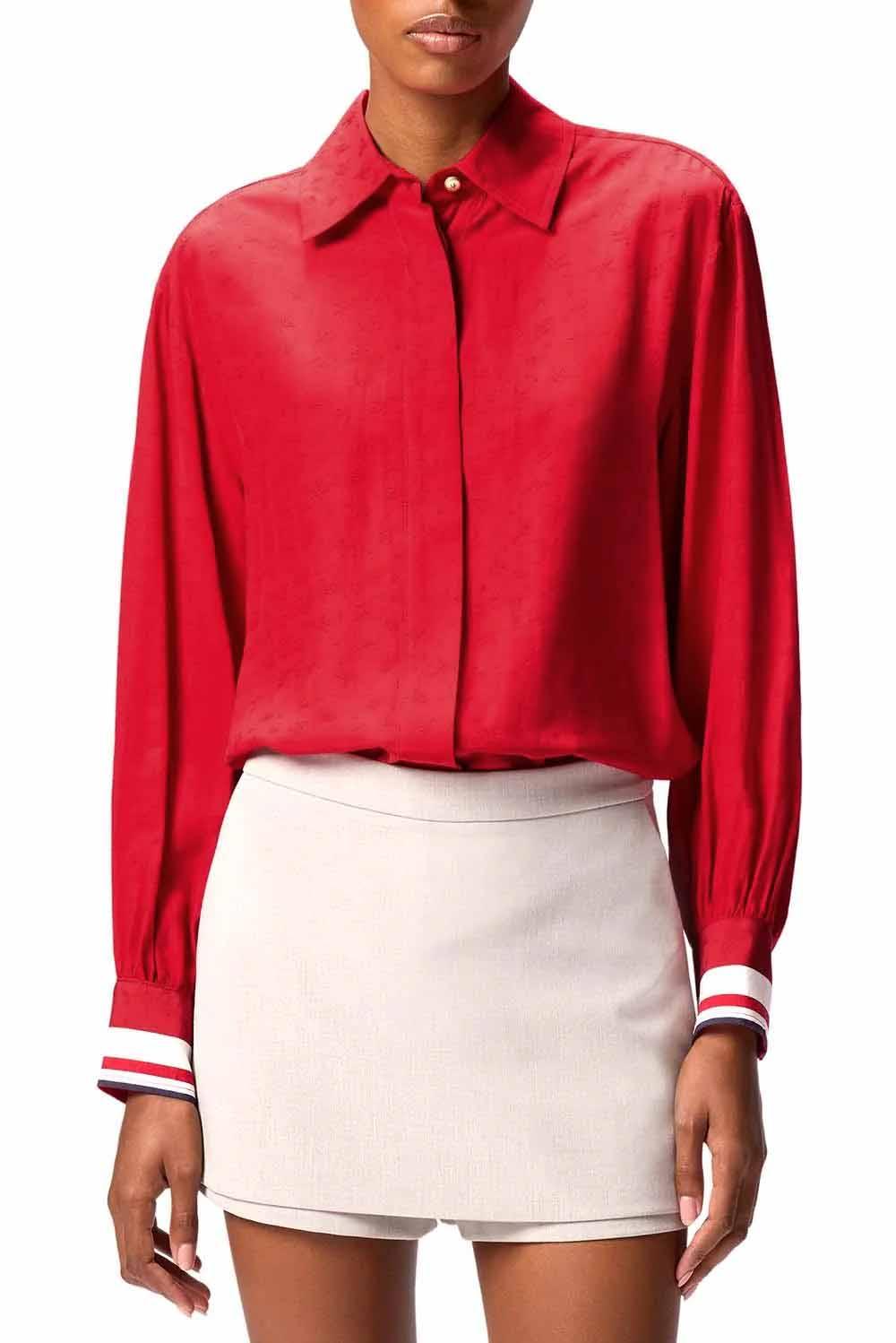  Pinko Camicia Cassata Rosso Salsa Woman - 2