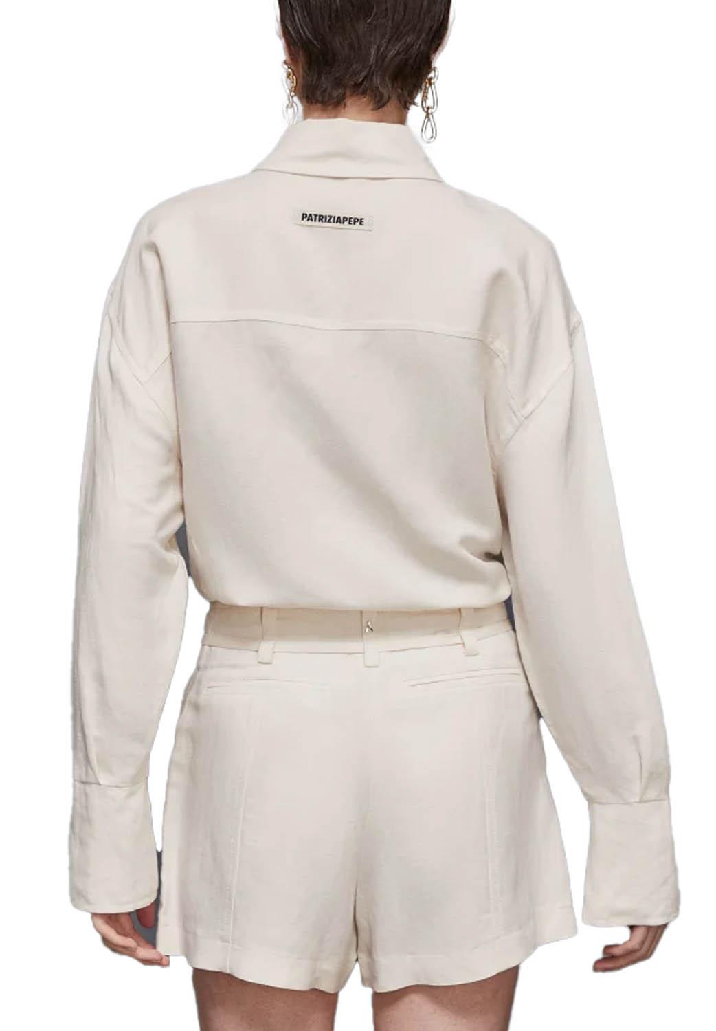 Patrizia Pepe Camicia In Viscosa Ivory Woman - 3