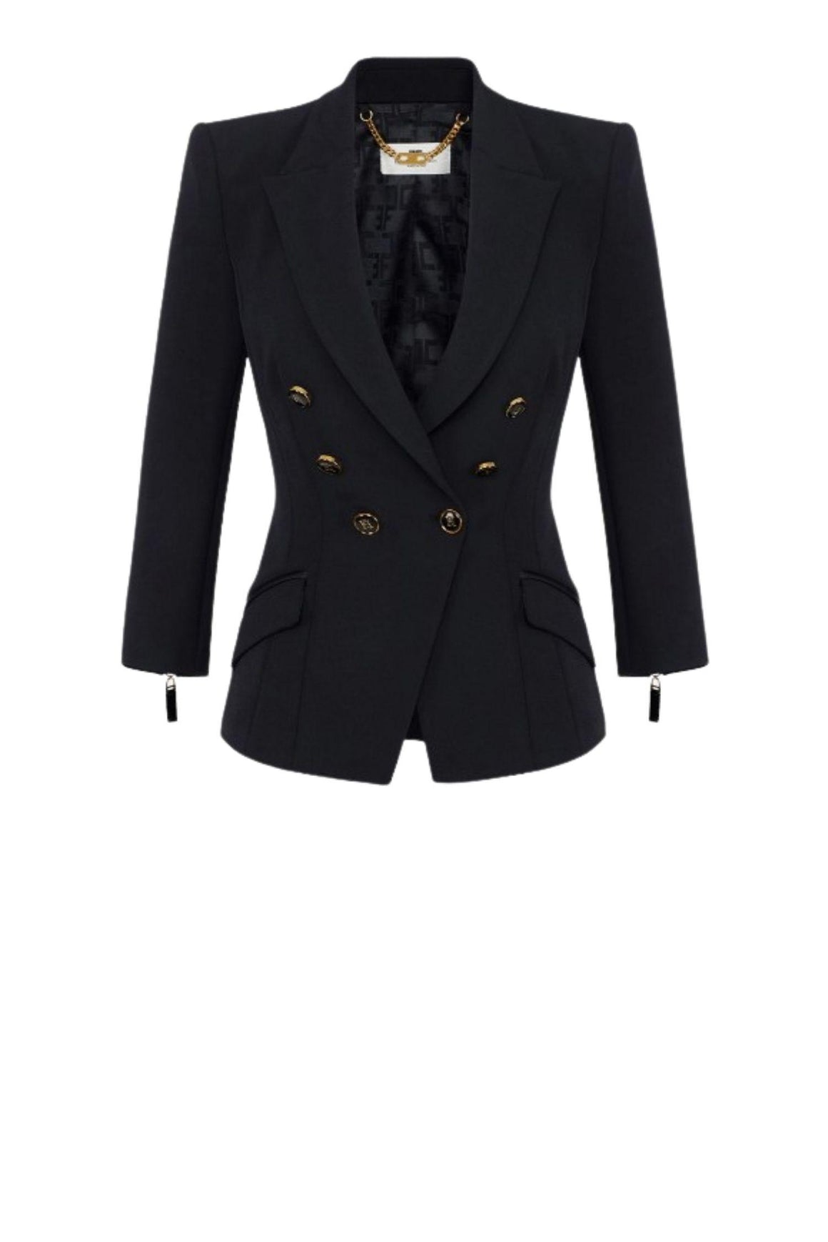  Elisabetta Franchi Giacca In Doppio Crèpe Colore Nero Woman - 1