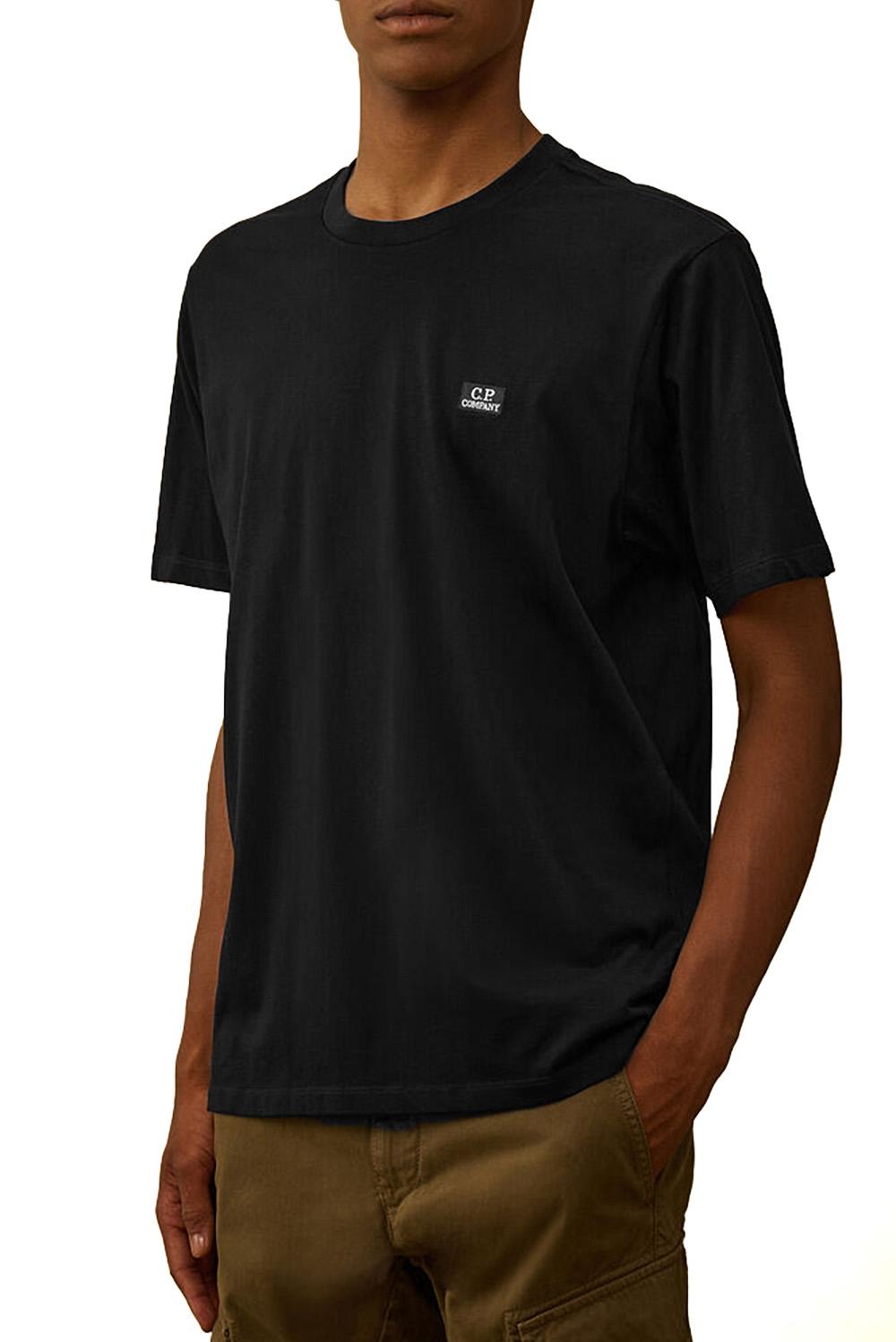  Cp Company Logo Patch T-shirt Black Uomo - 2