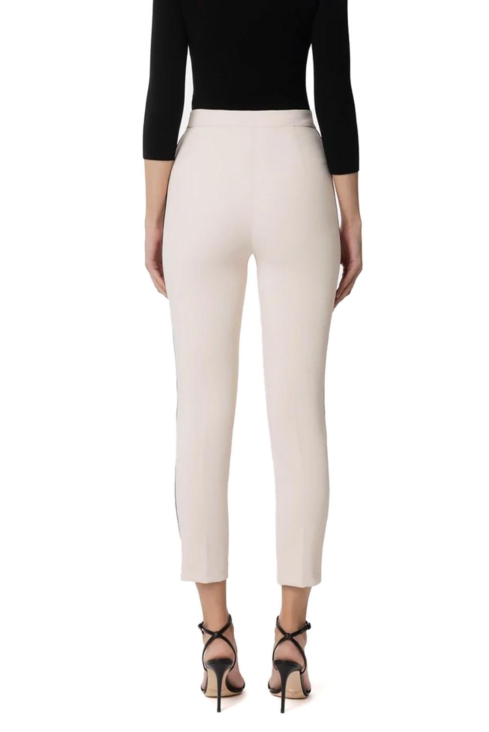  Elisabetta Franchi Pantaloni In Crêpe Burro Nero Woman - 3