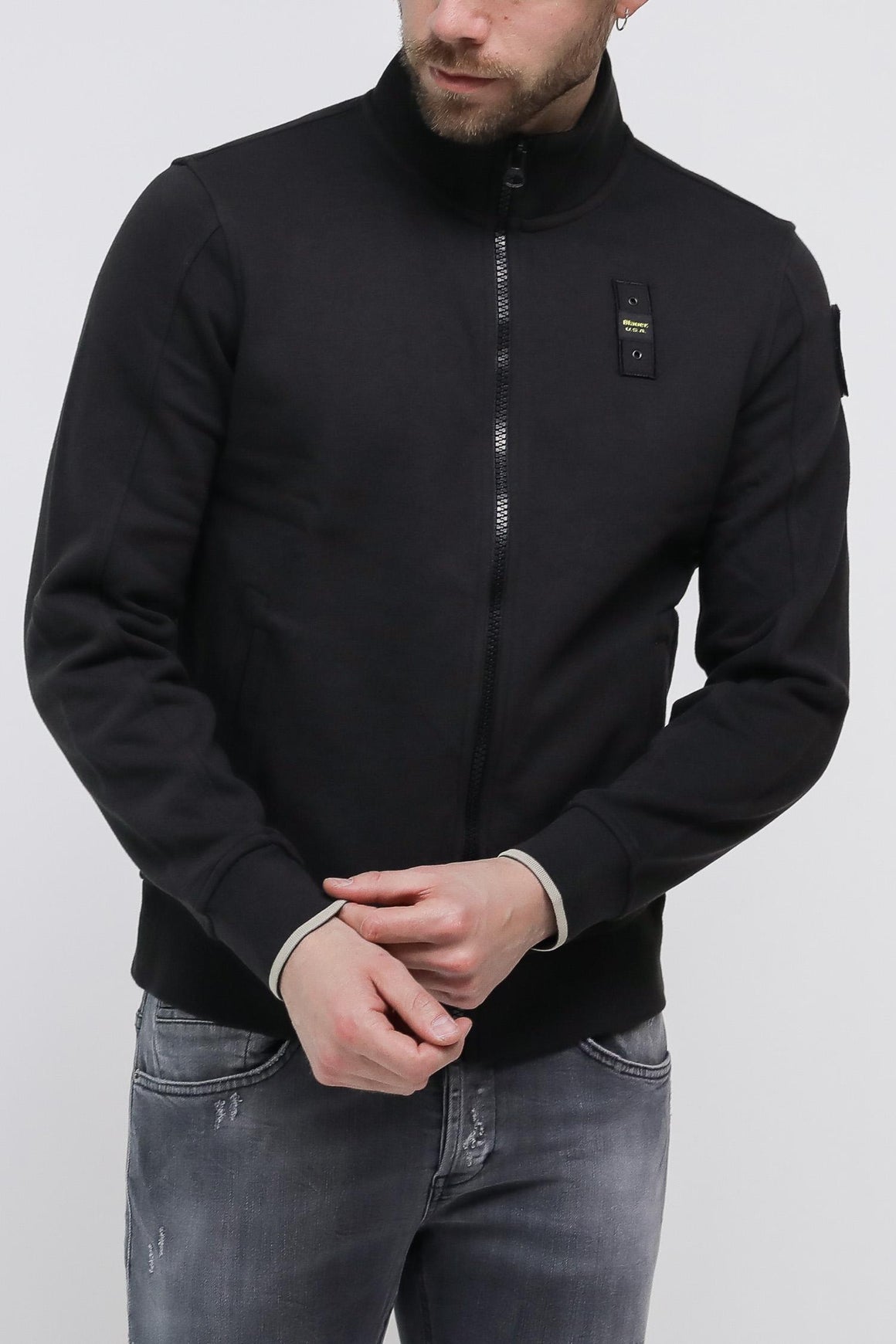  Blauer Felpa Zip Nero Uomo - 3