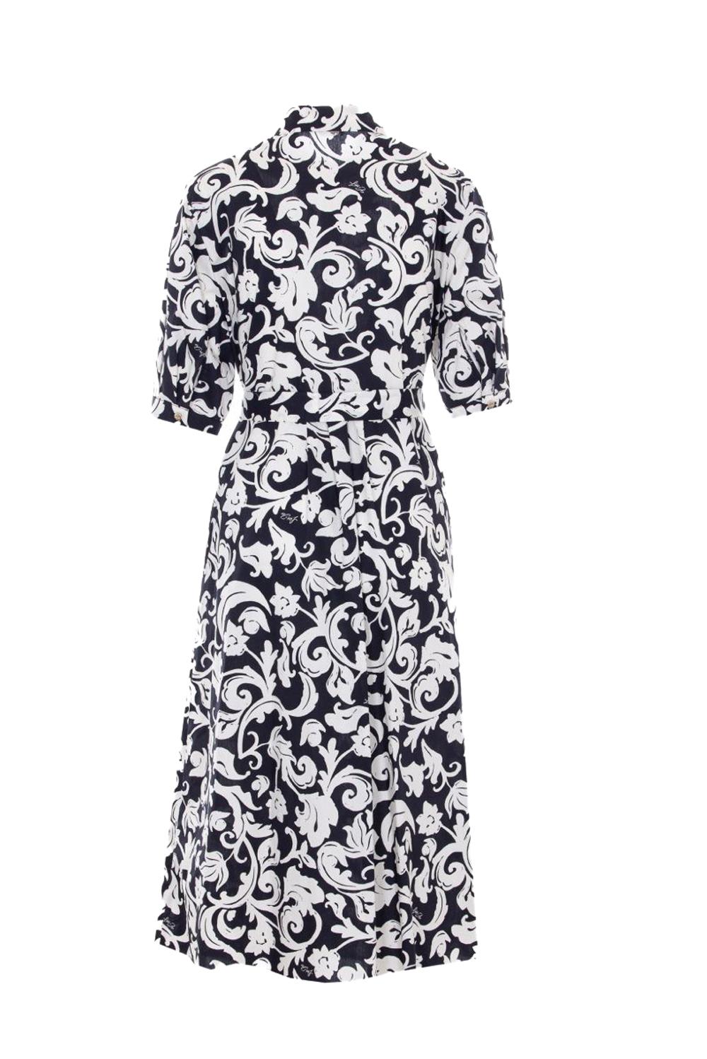  Liu Jo Abito Midi In Popeline Black White Woman - 1