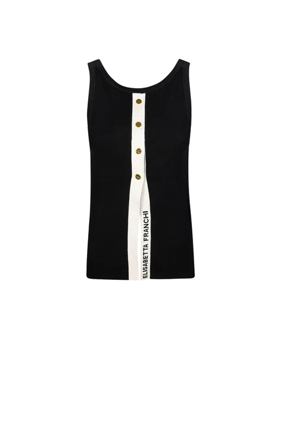  Elisabetta Franchi Top In Maglia Nero Burro Woman - 2