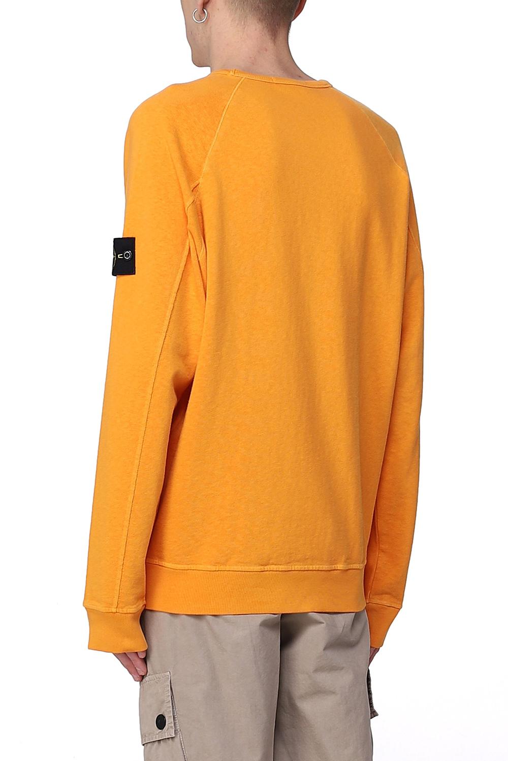  Stone Island Felpa Trattato Old Arancione Uomo - 3