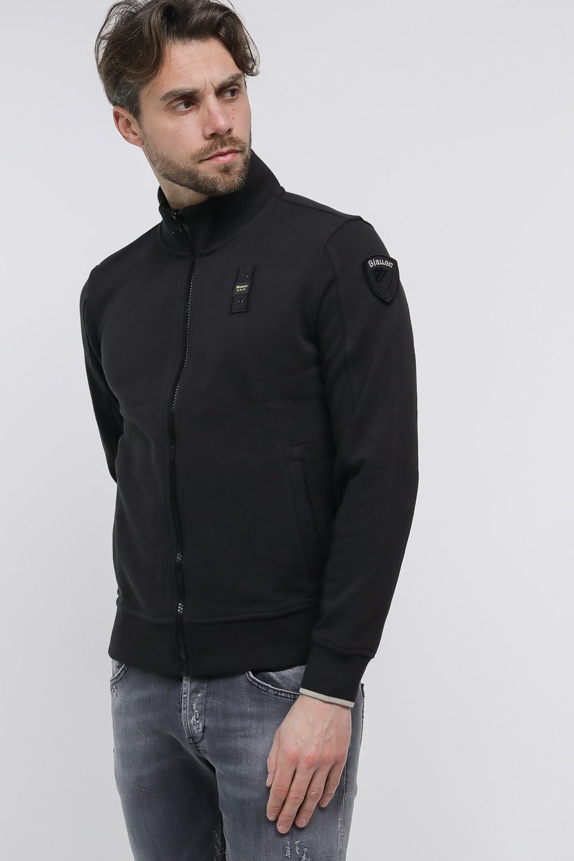  Blauer Felpa Zip Nero Uomo - 2