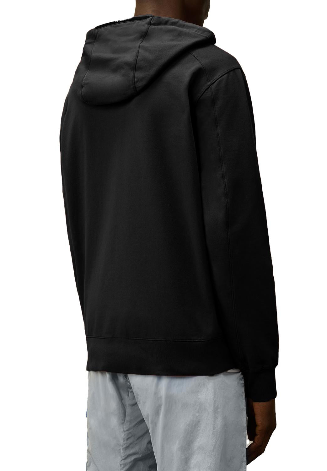  Cp Company Light Fleece Full Zip Hooded Black Uomo - 3