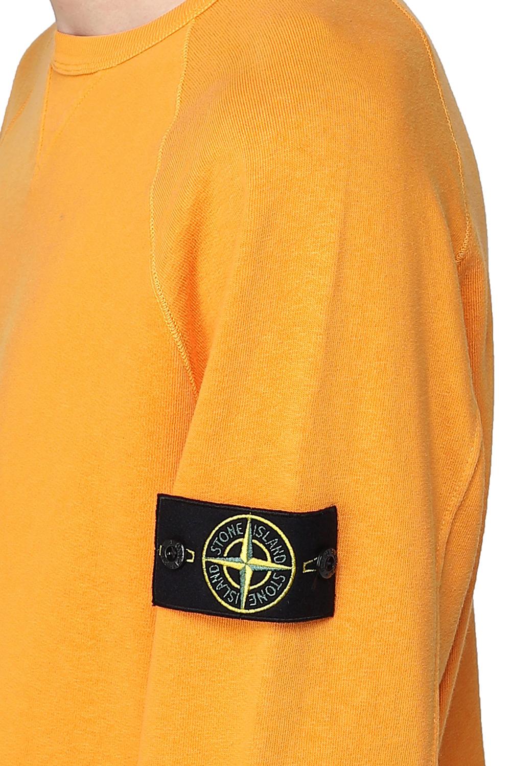  Stone Island Felpa Trattato Old Arancione Uomo - 4