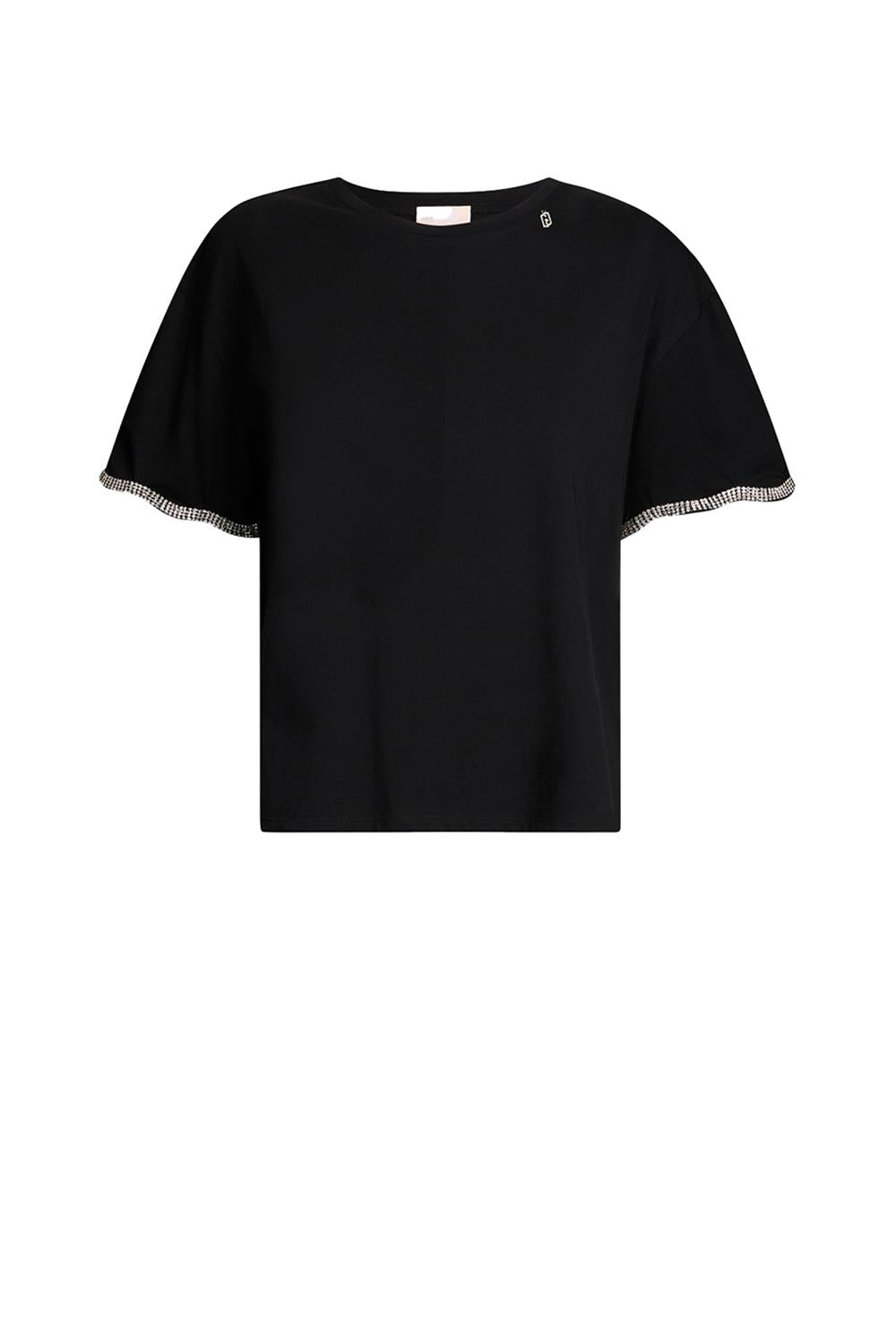  Liu Jo T-shirt Con Strass Nero Woman - 1