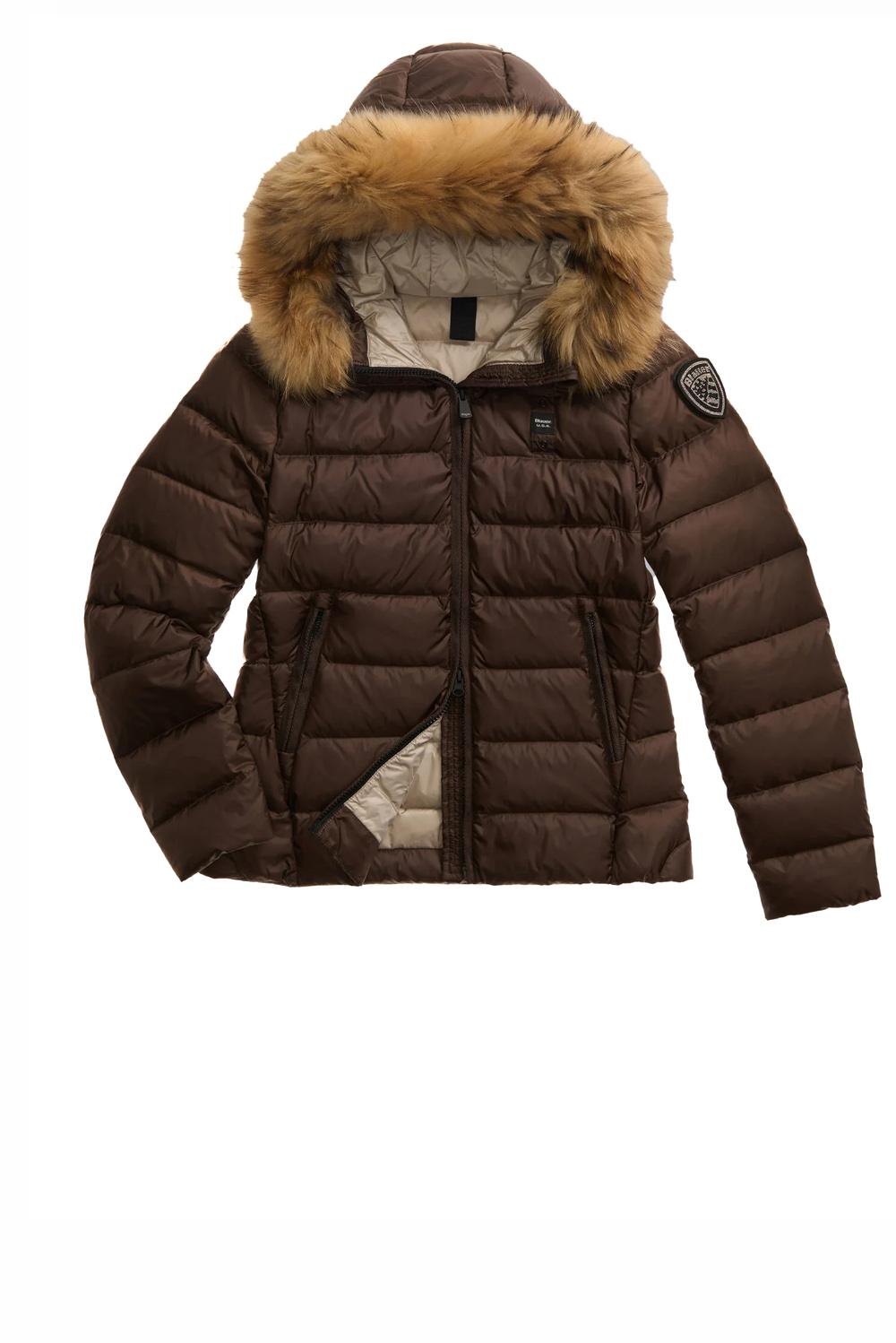  Blauer Piumino Trapuntato Colore Castagna Woman - 1