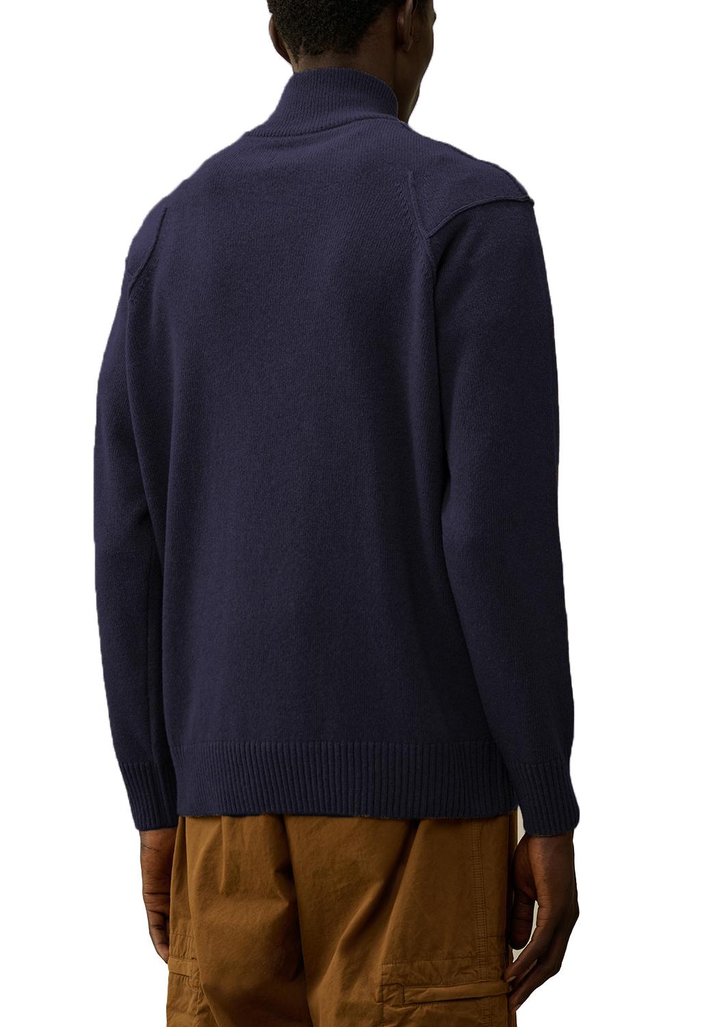  Cp Company Zipped Knit Total Eclipse Uomo - 3