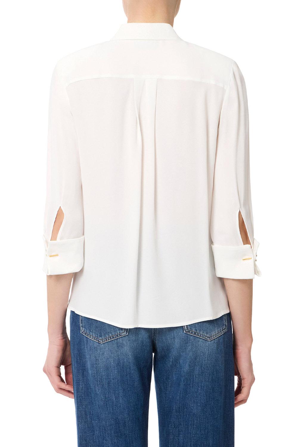  Elisabetta Franchi Camicia In Georgette Avorio Woman - 3