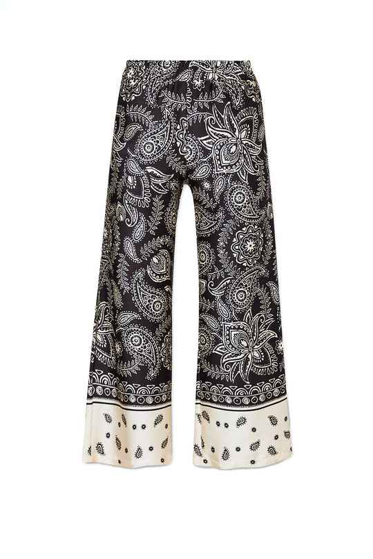 Pantaloni in raso stampato