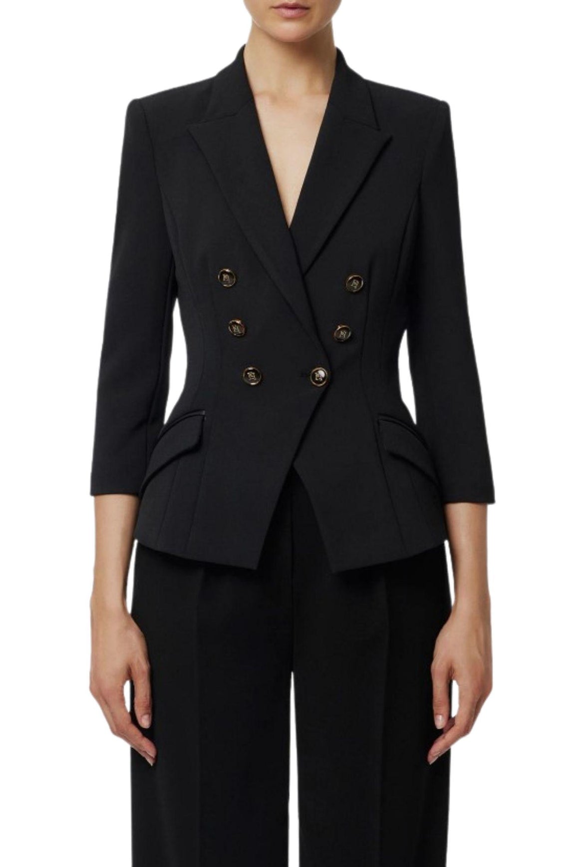  Elisabetta Franchi Giacca In Doppio Crèpe Colore Nero Woman - 2