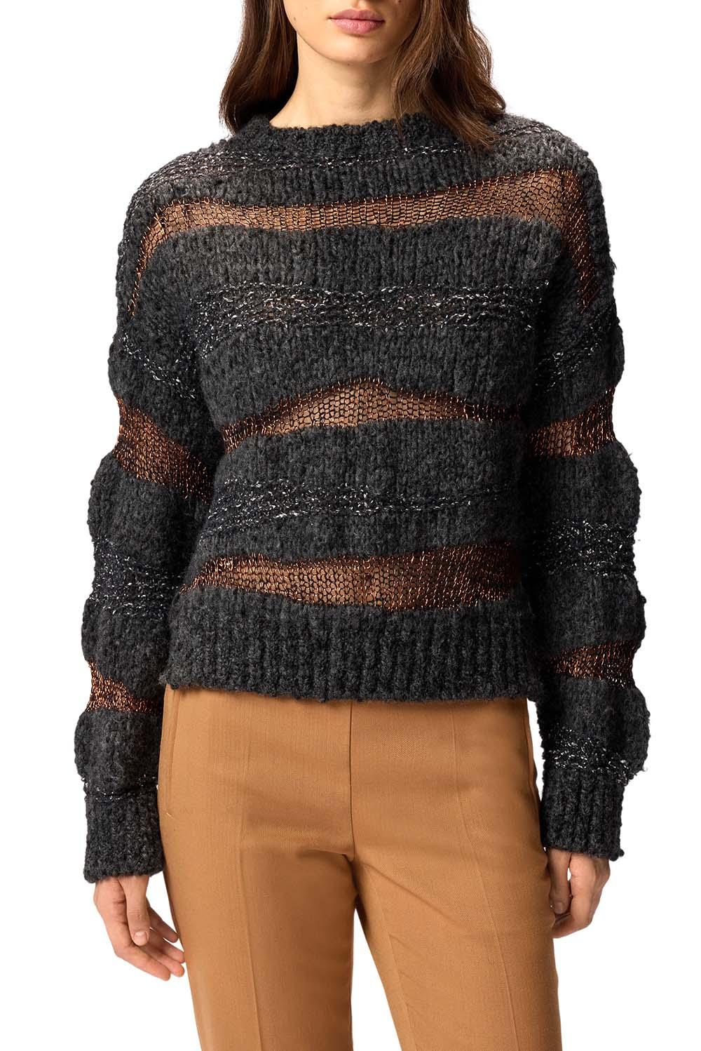  Pinko Maglione San Domino Mult. Nero Grigio Woman - 2