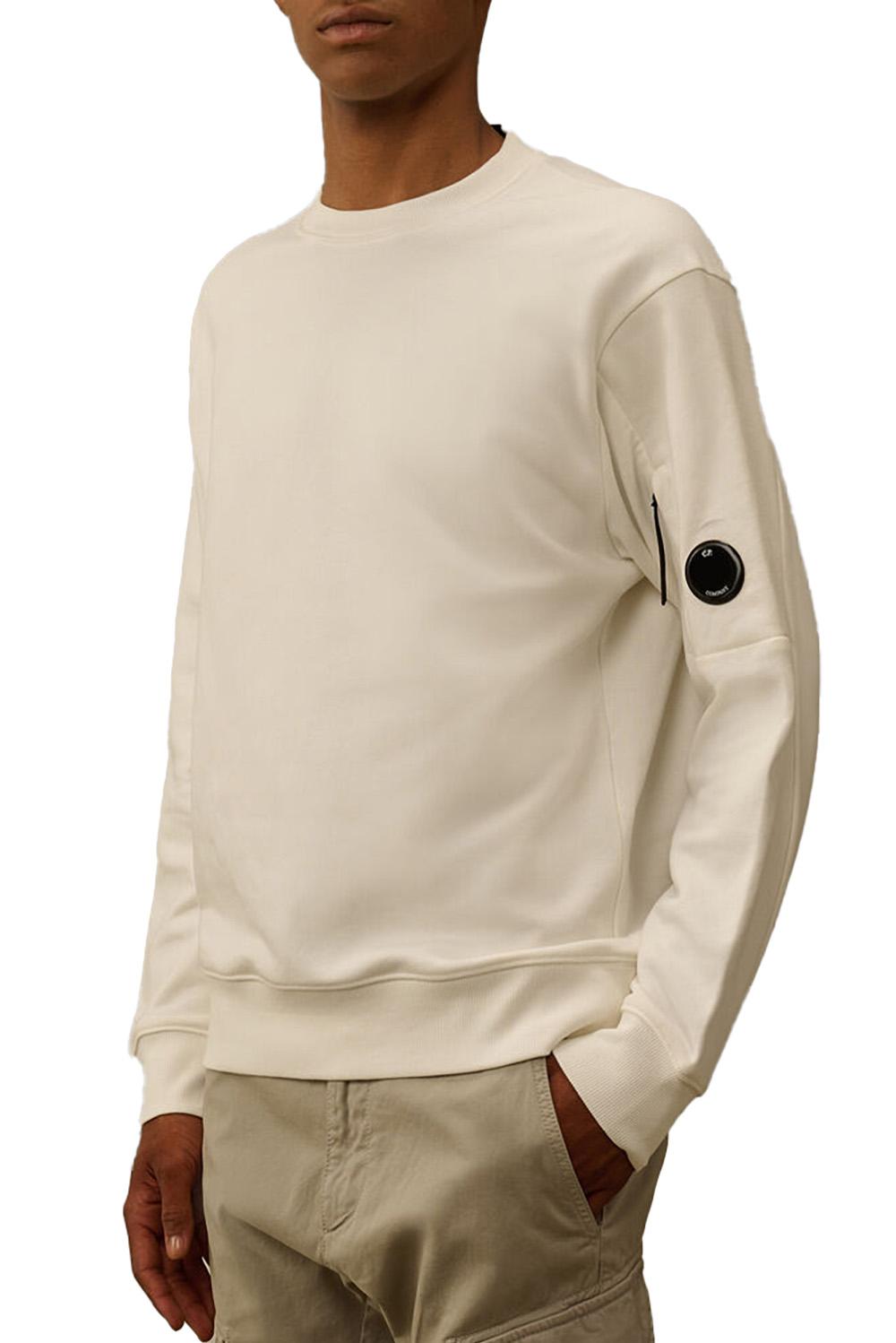  Cp Company Fleece Crewneck Gauze White Uomo - 2