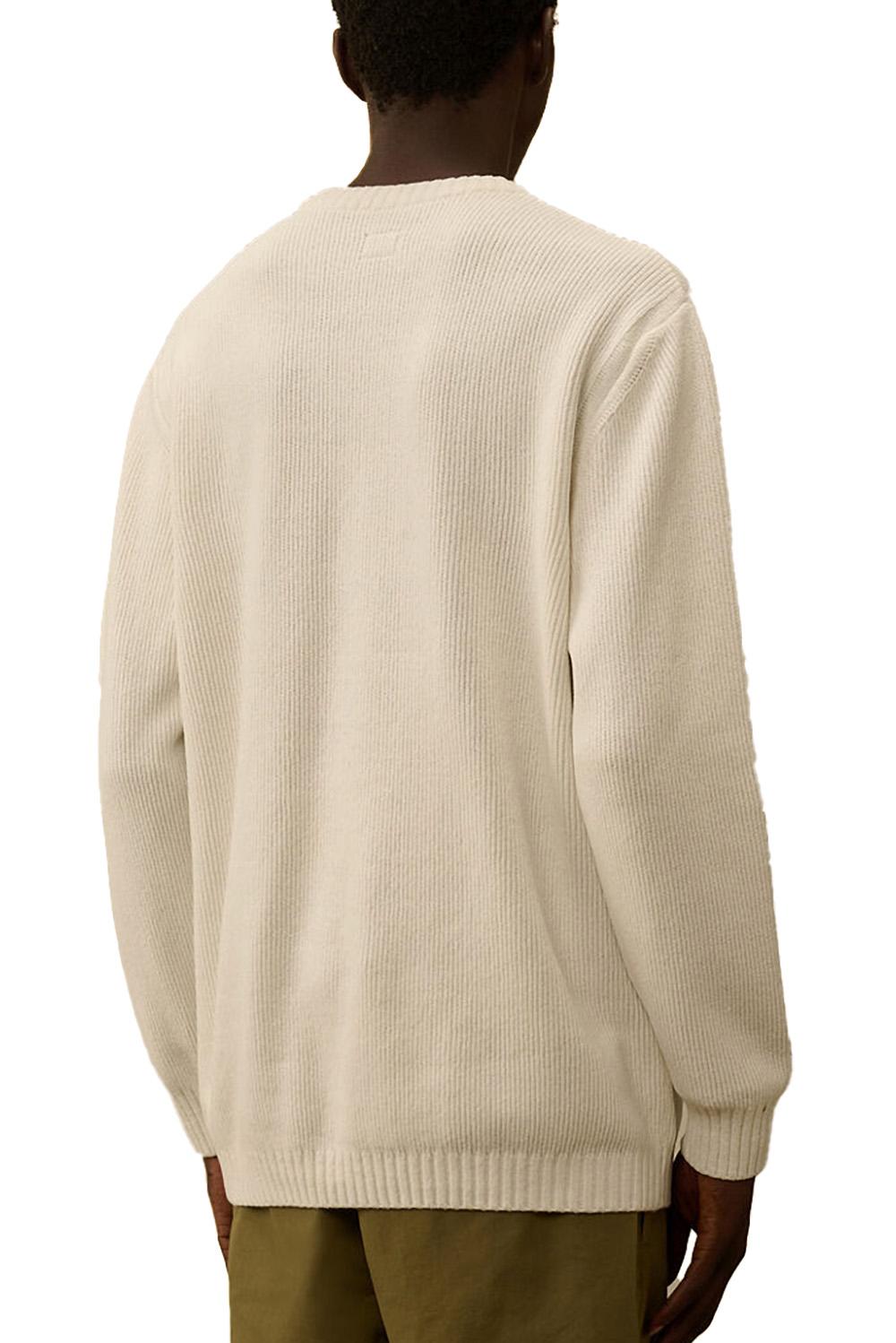  Cp Company Maglione Girocollo Gauze White Uomo - 3