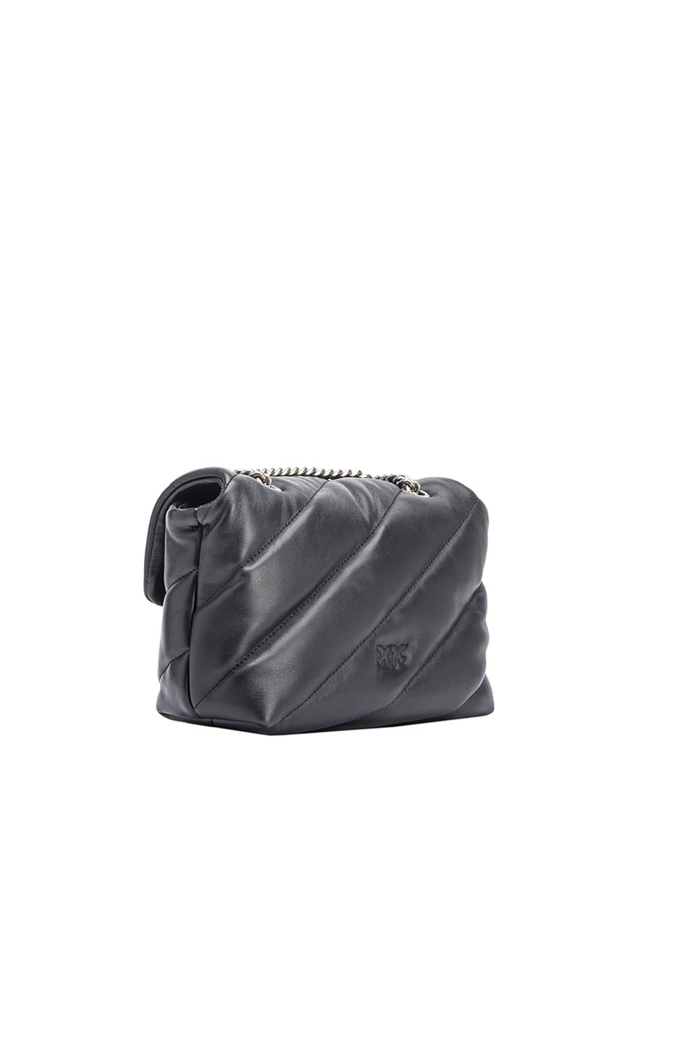  Pinko Love Bag Puff Mini Nero Argento Woman - 7