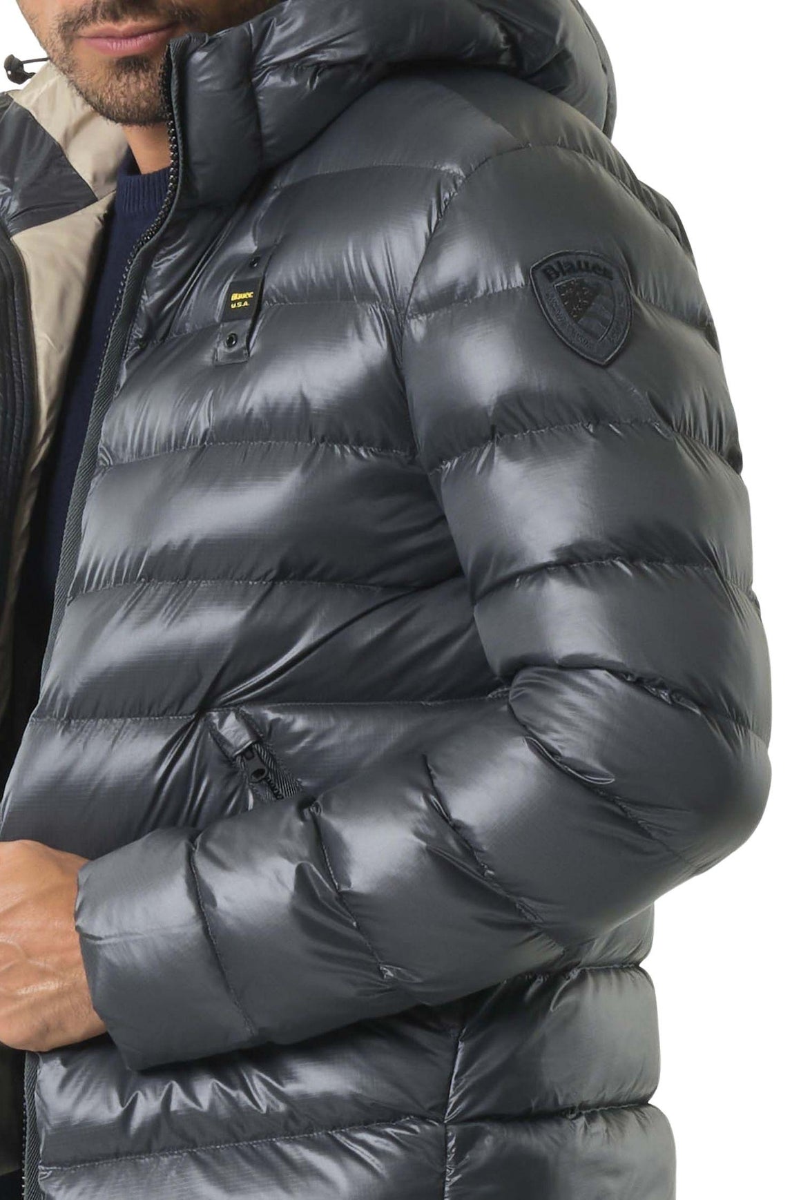  Blauer Piumino Adams Grigio Uomo - 3