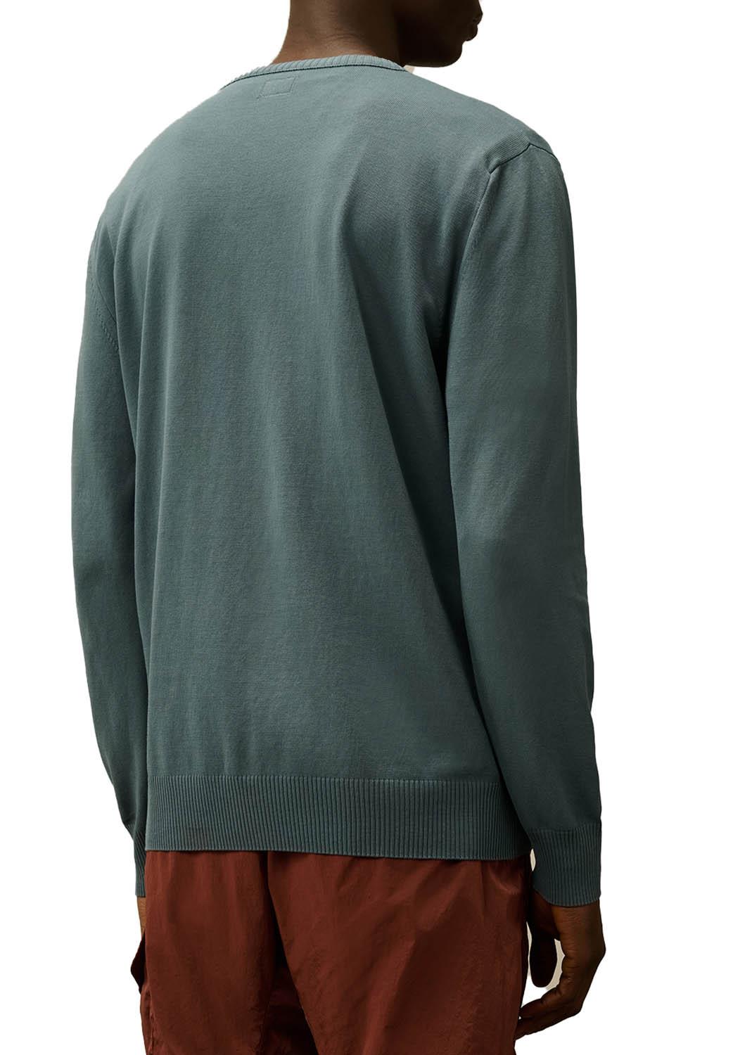  Cp Company Cotton Crepe Crewneck Stormy Weather Uomo - 3