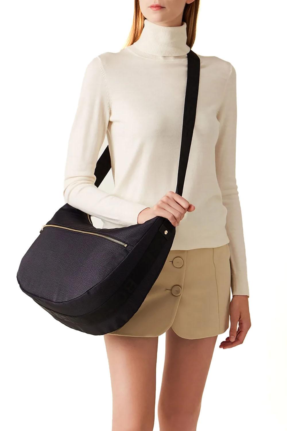  Borbonese Eco Line Luna Bag Medium Black Woman - 3