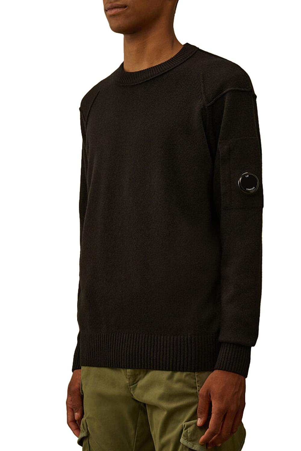  Cp Company Crewneck Lens Sweater Black Uomo - 2