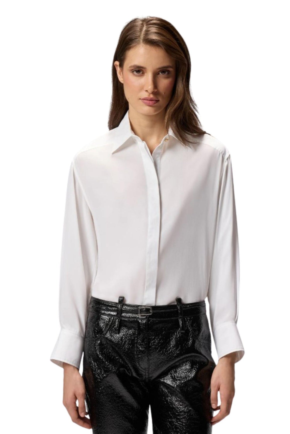  Pinko Camicia In Popeline E Crêpe Colore Bianco Woman - 2