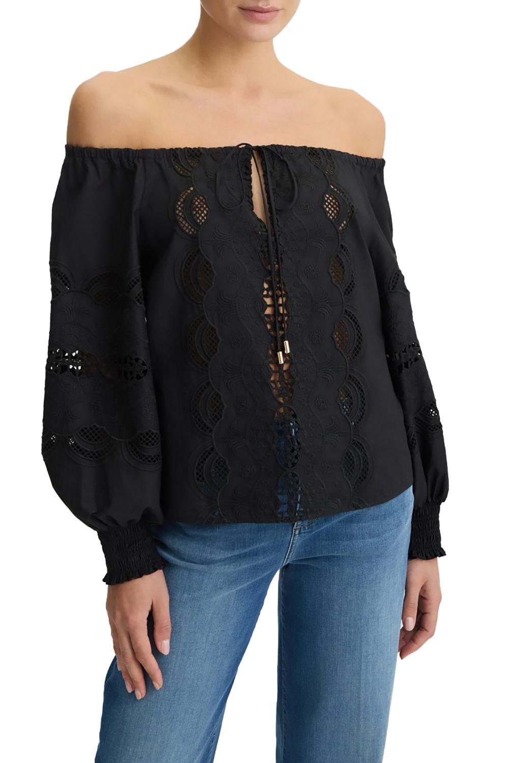  Liu Jo Blusa Con Ricami Nero Woman - 5