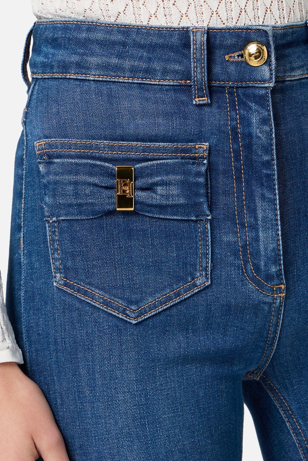  Elisabetta Franchi Jeans Con Taschini Blue Denim Woman - 4