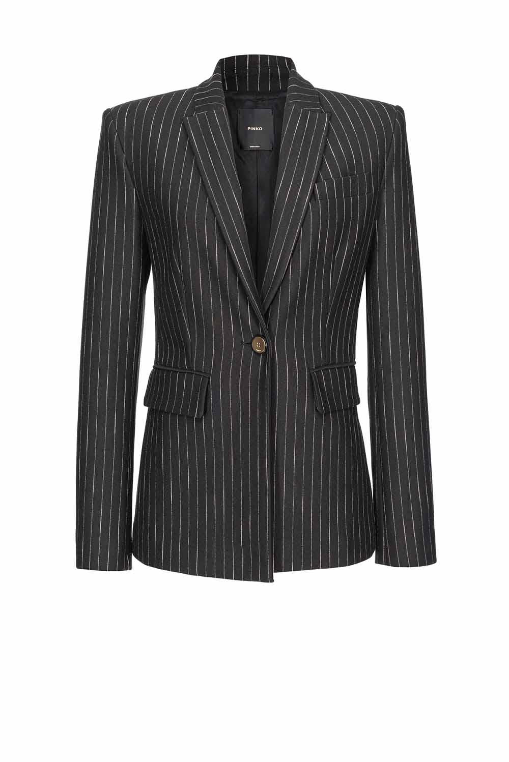  Pinko Giacca Blazer Nero Beige Woman - 1