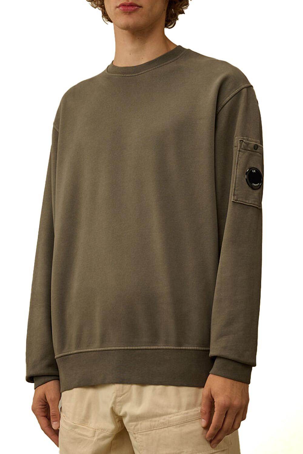  Cp Company Fleece Crewneck Gunmetal Uomo - 2