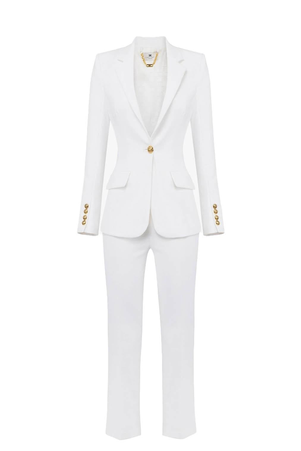  Elisabetta Franchi Tailleur Monopetto Avorio Woman - 1